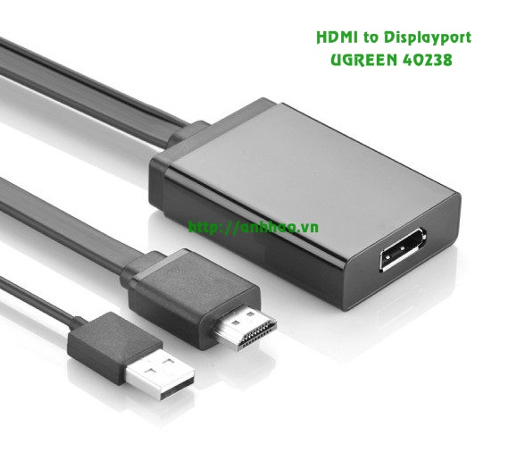 Cáp chuyển HDMI to displayport  Ugreen 40238 cao cấp hỗ trợ 4K